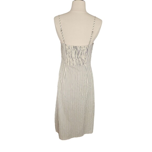 Who What Wear Preppy Coastal Midi Dress Womens Small White Striped Cotton Resort - Picture 4 of 10